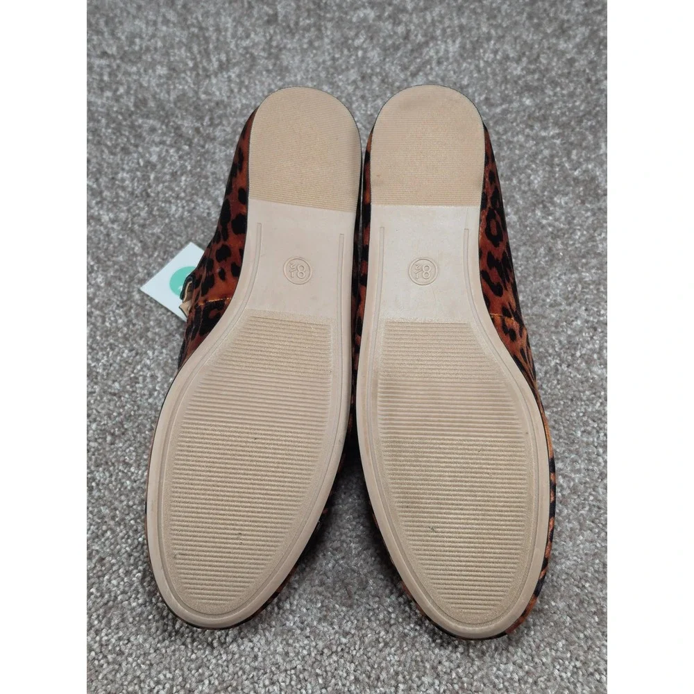 A New Day Tamsin Leopard Print Mary Jane Flats Brown Cheetah Buckle Shoes 8.5